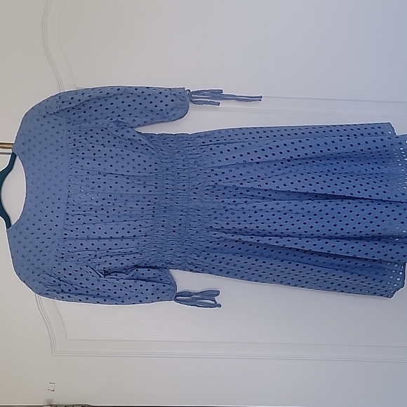 NEW Just Taylor Cotton Eyelet Smocked Waist Lined Dress Size 8 - Picture 2 of 5